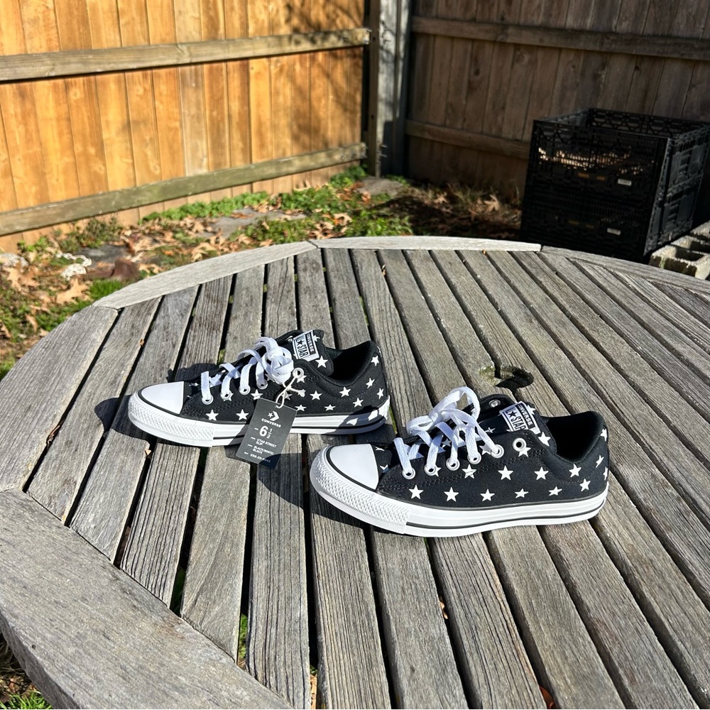 Converse Starry Black Canvas Sneakers